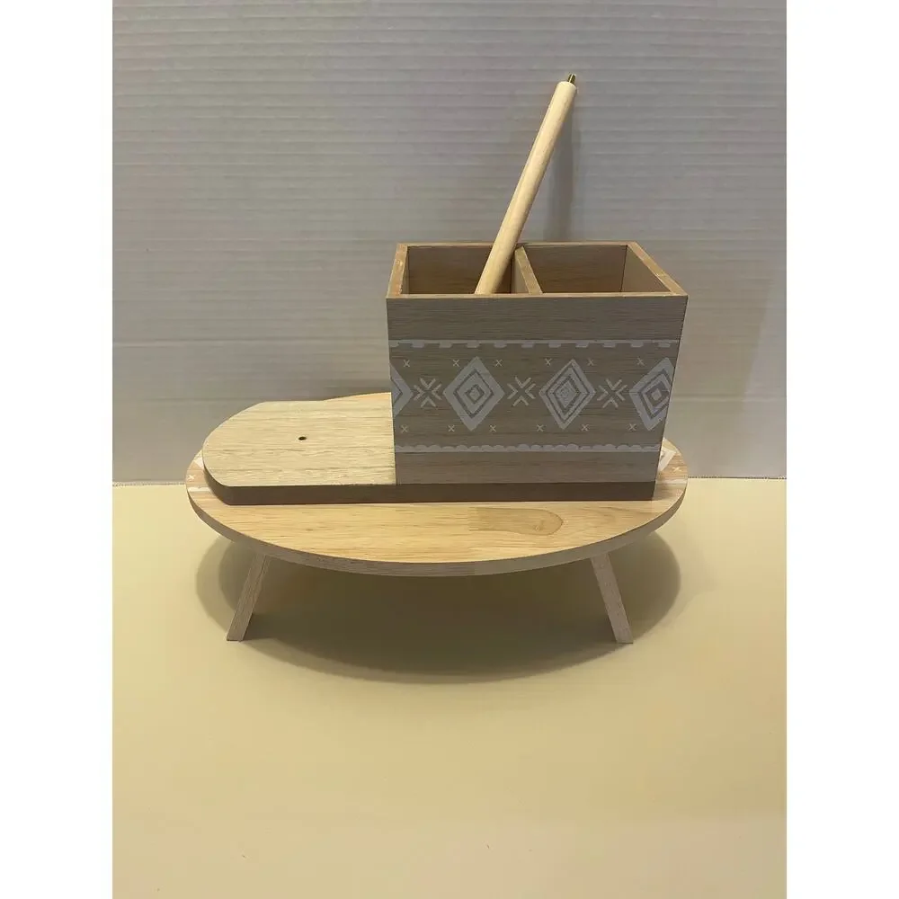 Target Dollar Spot 2022 Wooden Folding Tray and Paper Towel Caddy